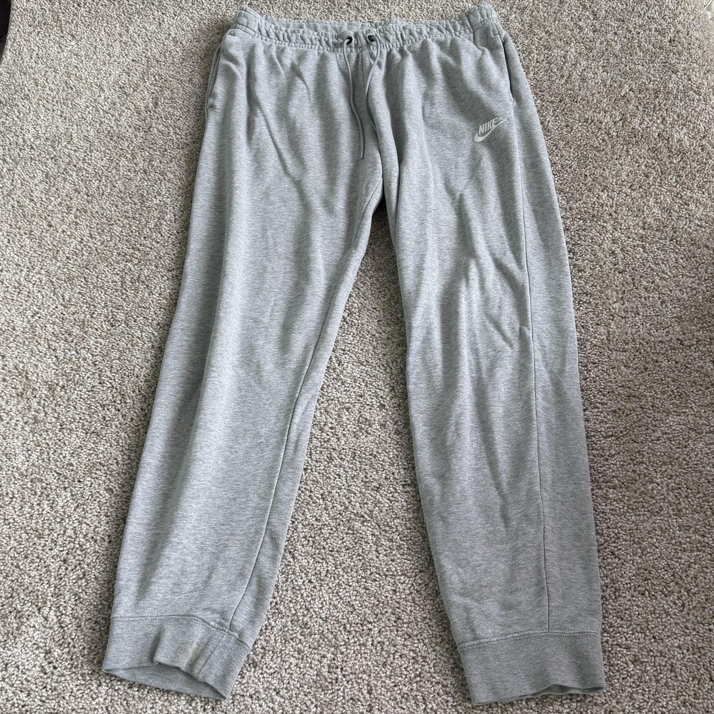 Nike Sweatpants Mens Large Gray French Terry Elastic Waist Pockets Joggers